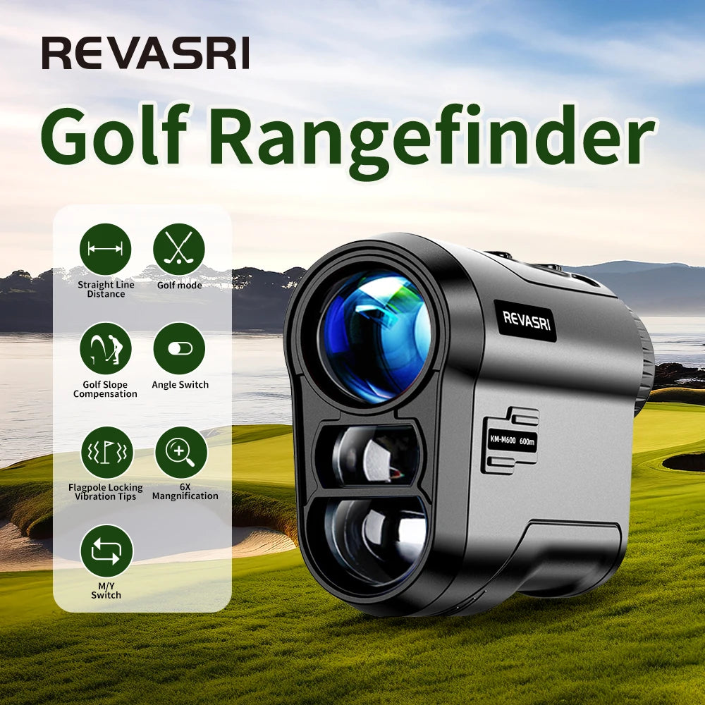 REVASRI Golf Laser Rangefinder with Slope and Flag Lock 600/1000M Telescope Distance Meter Monocular for Golfing Hunting Survey CM World