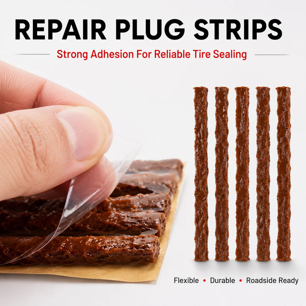 Auto Tire Repair Set Puncture Repair Tools Car Van Motorcycle Bike Emergency Heavy Duty Tubeless Tire Repair Rivet Set, Without Battery