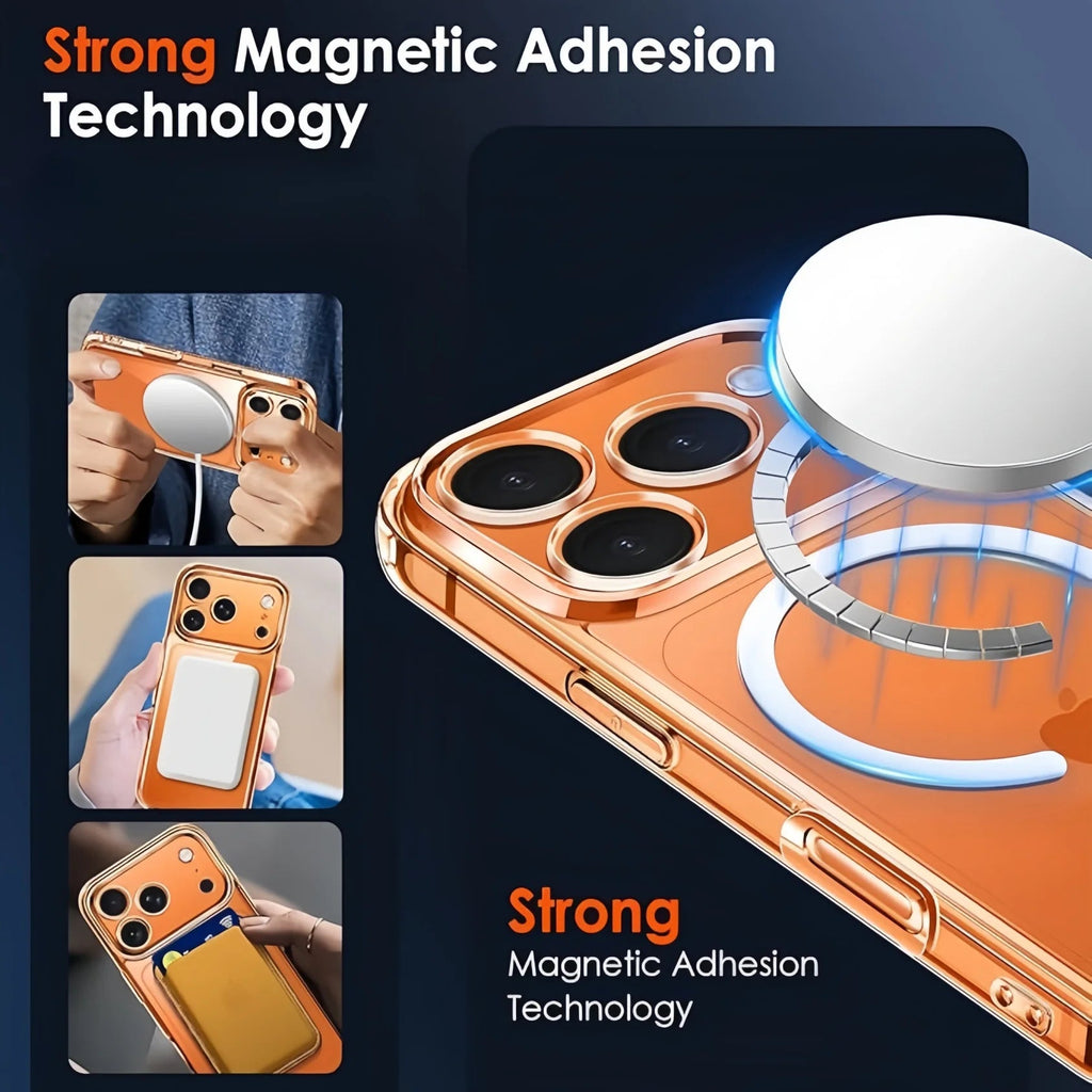 With  Magnetic Transparent TPU Shockproof Protection Phone Case for iphone 17 Pro Max/17 Pro/17E/17 Air/17
