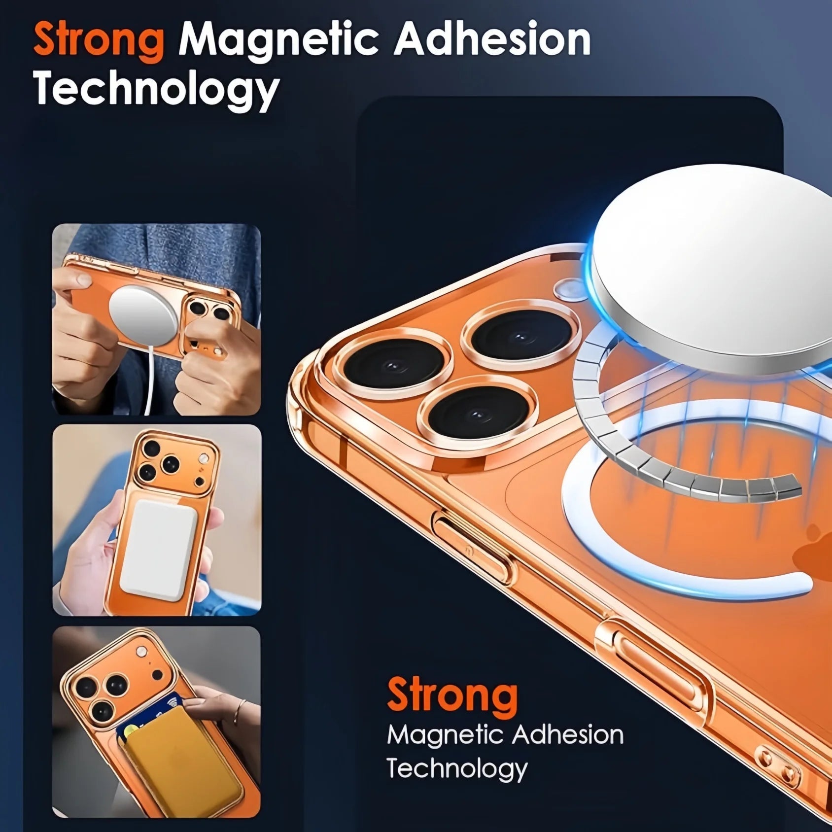 With  Magnetic Transparent TPU Shockproof Protection Phone Case for iphone 17 Pro Max/17 Pro/17E/17 Air/17
