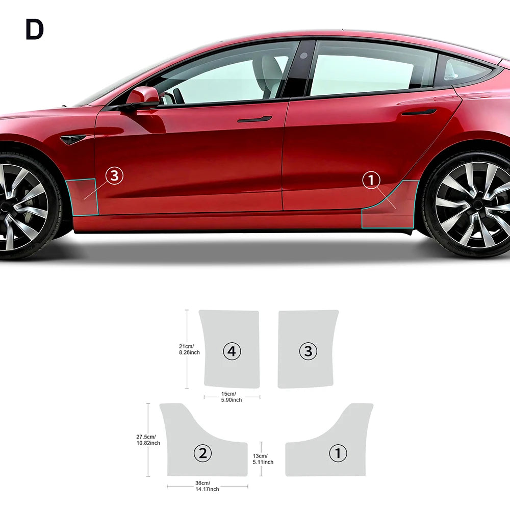 For Tesla Model 3 2017-2024 Door Edge Guard Clear TPU Paint Protection Film Anti Scratch 4PCS Front Rear Kit Invisible Shield Car Mobile World