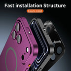 Buckle Type Metal Phone Case For Iphone 13 14 15 16 17 18 Pro Max Aluminum Frame Magnetic Phone Cover For Magsafe PC Back Panel