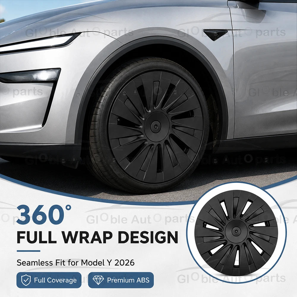 4PCS 18 Inch Wheel Hub Cap for New Tesla Model Y Standard 2025+ Automobile Hubcap Replacement Wheels Cover Full Rim Accessorie
