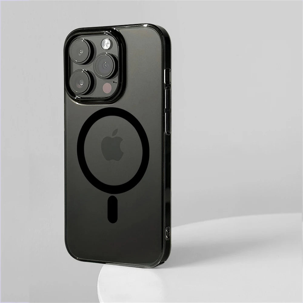 Ultra Thin Hard PC HD Transparent Magnetic Case For iPhone 17 Pro Max Air 16 15 14 13 12 For Magsafe Wireless Charge Clear Cover Car Mobile World