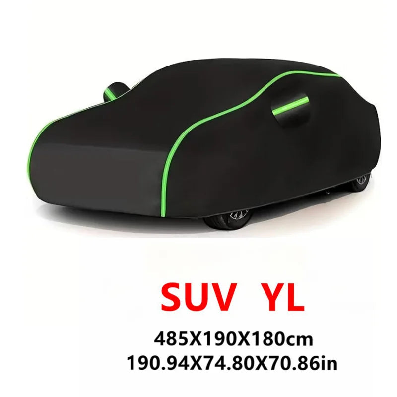 Universal Car Covers With Reflective Strip Fit For Audi Mercedes Benz Volkswagen Mazda And So On Black Car Cover Dust-proof Snow Car Mobile World