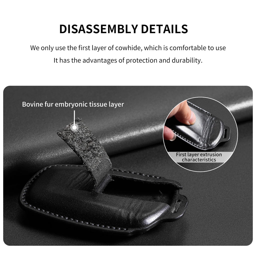 Leather Car Key Case Cover For Touareg 2019 2020 2021 2022 2023 2024 2025 2026 Key Protection Garnish Accessories
