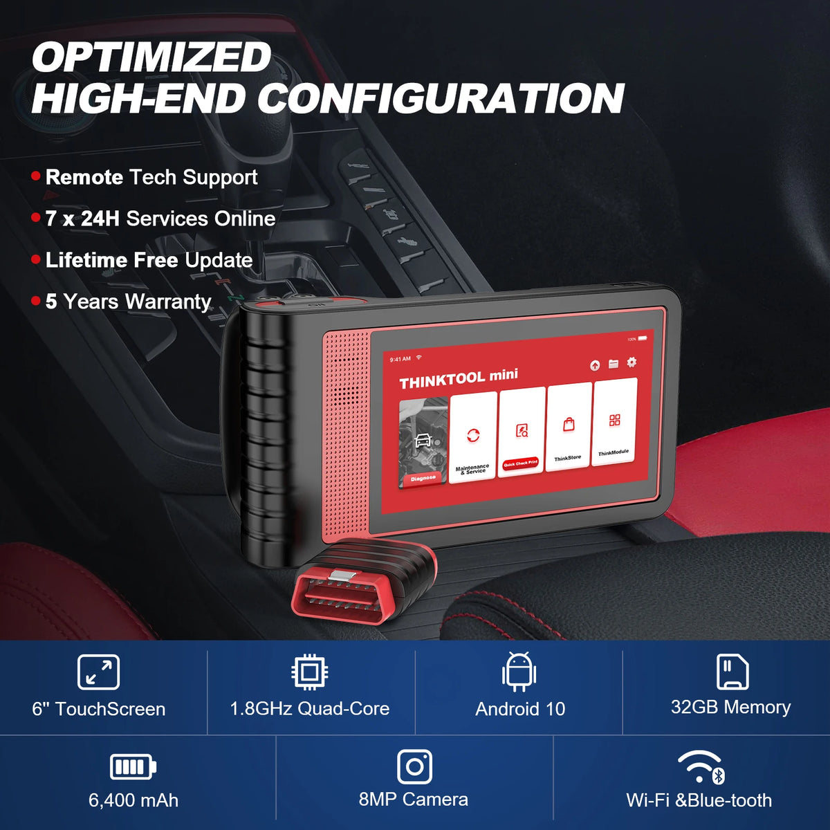 THINKCAR Thinktool Mini 2 CANFD Car Diagnostic Tool OBD2 Scanner Auto VIN Diagnosis Full System 28 Resets Free Code Reader