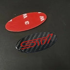 58x28mm Carbon Fiber Car Steering Wheel Logo Emblem Sticker for Subaru Forester Outback Impreza Legacy STI WRX BRZ Tribeca CM World