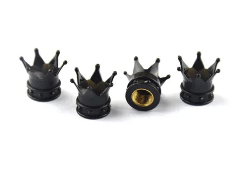 4Pcs Car Universal Crown Valve Caps Dustproof Waterproof Wheel Valve Cover Air Car Motorcycle Tyre Rim Cap Car Trim Valve Cap