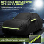 Car Covers for Mini Cooper 2-Door 2002-2024 Waterproof with Door Zipper Windproof Bands for Snow Rain Dust Hail Protection Black