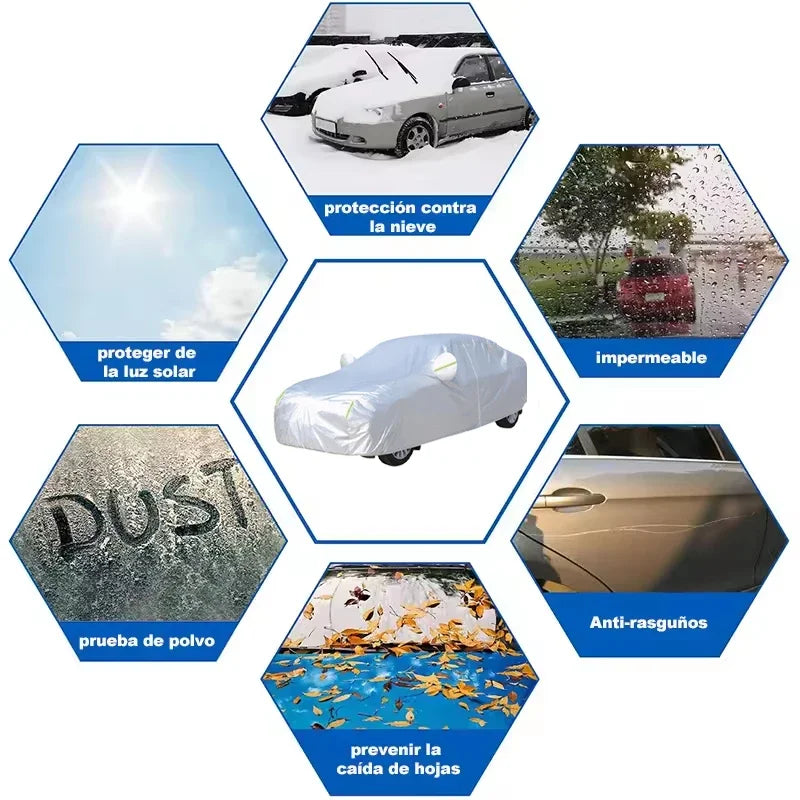 Outdoor Full Car Cover For Hyundai Tucson with Reflective Strips Waterproof Snowproof Dustproof UV Protection Auto Accessories Car Mobile World