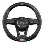 For Audi S3 S4 S5 S6 RS3 RS4 RS5 Q2 Q3 Q5 Q7 Q8 SQ5 TT A3 A4 A5 A6 A7 A8 Car Anti-slip Suede Carbon Fiber Steering Wheel Cover CM World