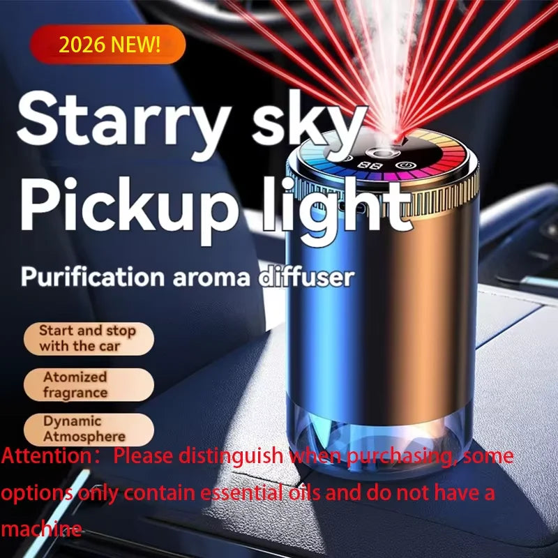 Smart Car Air Freshener Rechargeable Aroma Diffuser 5 Levels of Adjustable Intelligent  Diffuser Pickup Light Starry Sky Summit CM World