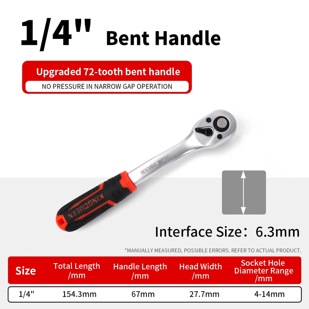 New Frosted Quick Ratchet Wrench Oil-resistant 72 Tooth Drive 1/4 3/8 1/2 Inch Socket Two-way Flying Wrench DIY Hand Repair Tool Car Mobile World