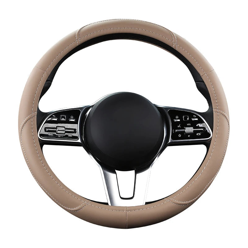 Motoptes Car Anti-Slip Leather Steering wheel Cover Universal car Steering Wheel Protective Cover Fashion Style 38cm Pink CM World