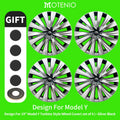 4PCS for Model Y 2020-2024 4PCS 19 Inch New Turbine Style Matte Black Hubcap Cover Hub Cap Replacement Wheel Cap for Tesla