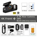 4K 2160P+2.5K 1440P ADAS Dual Lens Car Dash Cam WiFi Connect Front And Rear View Black Box 24H Parking Assistance for Vehicle