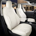 For Tesla Model 3 Y Custom Fit Car Seat Cover Accessories For Tesla 360 Degree Full Covered Perforated Artificial Leather CM World