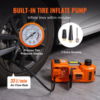 SucceBuy 5T Electric Car Jack Hydraulic Car Jack with Built-in Inflatable Pump LED Light Car Jack for SUV MPV Truck Change Tire CM World