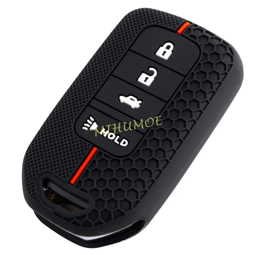 Silicone Car 4 Buttons Key Case Chain Cover Protection For Honda Accord Civic CR-V HR-V Fit Pilot Insight 2019 2020 2021 2022 CM World
