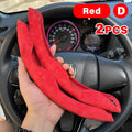 2PCS Car Steering Wheel Covers Booster Micro Fiber Leather Auto Interior Decorative Accessories Glossy Carbon Fiber Looking CM World