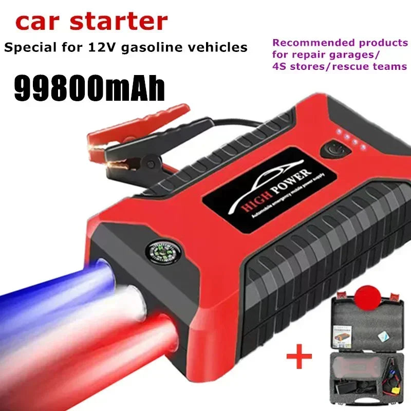 EAFC 12V  Car Jump Starter Power Bank Portable Car Battery Booster ChargerStarting Device Auto Emergency Start-up Lighting Car Mobile World