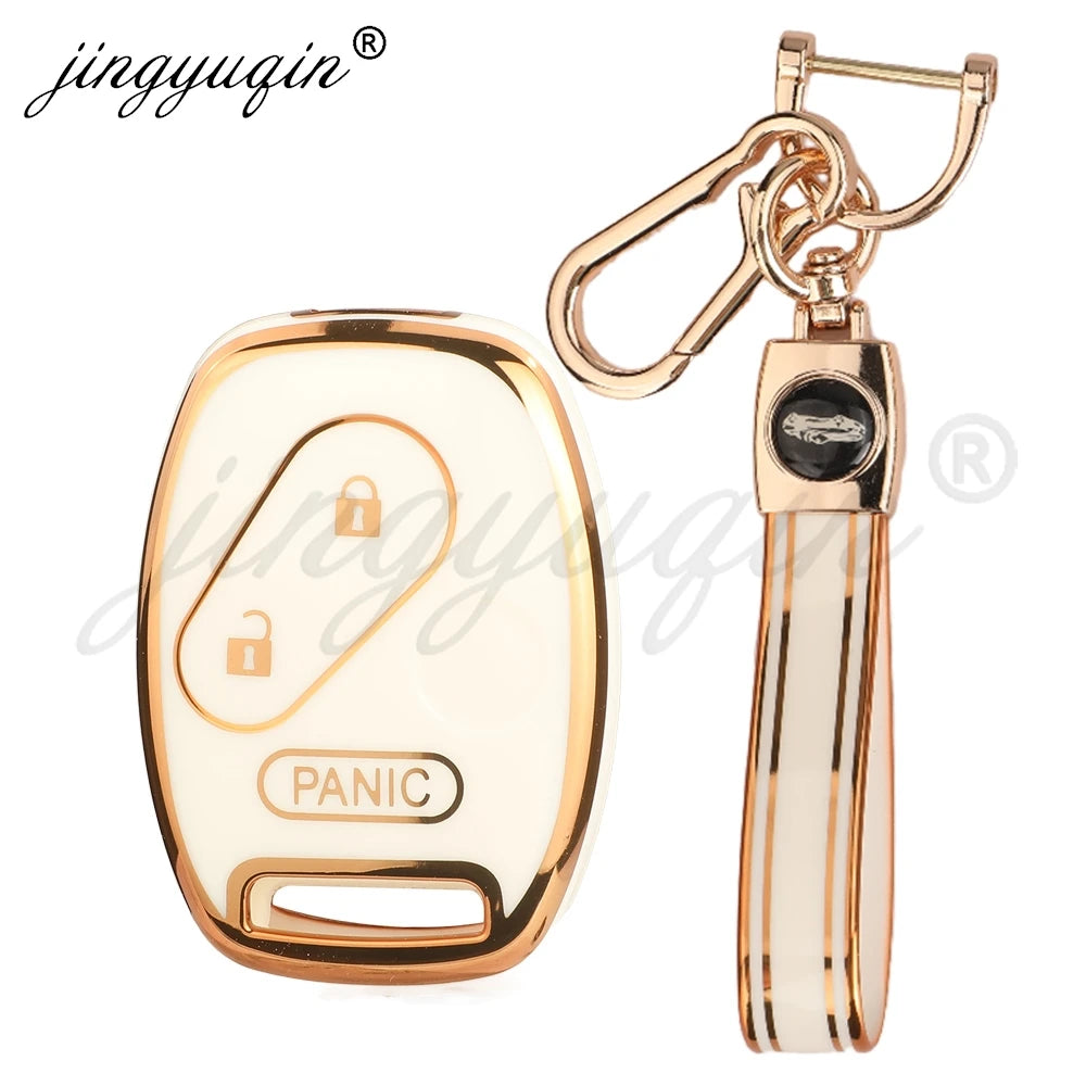 jingyuqin TPU Car Key Remote Fob Case Cover Keychain for Honda FIT CRV CRZ CIVIC Insight Ridgeline HRV Jazz ACCORD Pilot City CM World