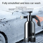 2L Manual Air Pressure Snow Foam Sprayer Hand Press Car Wash Bottle with 3 Replaceable Nozzles for Vehicle Cleaning