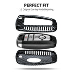 for Key Cover Ford Mustang Carbon Fiber Key Shell Protector Cover for Ford 150 Fusion  Escape 5 Button Key Case With Keychain CM World