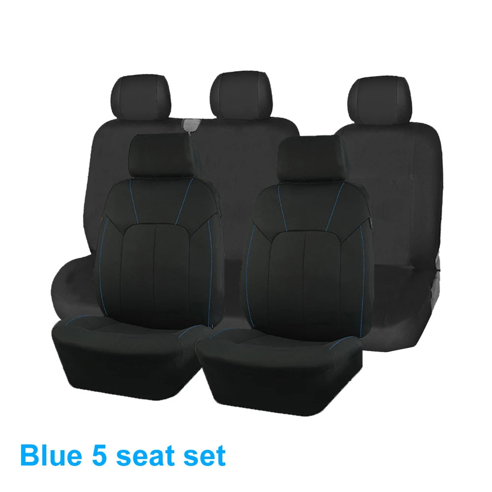 AUTOKING Black Universal Seat Covers For Car 2+1 Type Split Car Seat Cover High Quality Polyester With Airbag  Compatible CM World