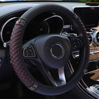Universal 37-38cm PU Leather Bling Car Steering Wheel Cover Rhinestone Elastic Steering-Wheel Covers Auto Interior Accessorie