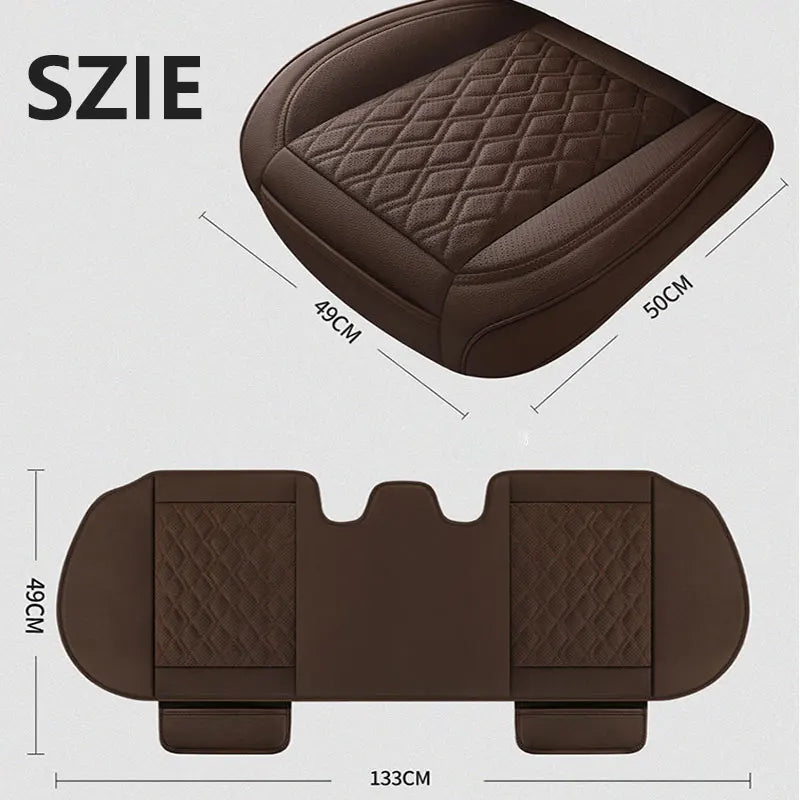 Cowhide Leather Car Seat Covers Breathable Front Car Seat Cushion Non-Slip Rear Seat Pad Universal All Weather Auto Seat Covers