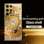 Advanced art patterned glass phone case suitable for Samsung Galaxy S26 S25 S24 S23 S22 S20 FE/Ultra/Plus anti drop back cover
