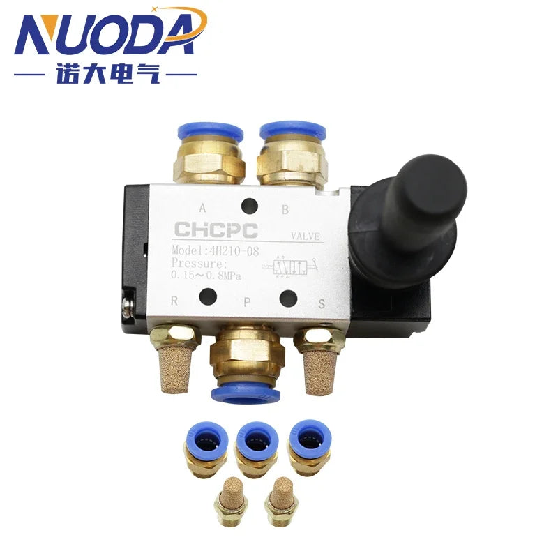 4H210-08 5/2 Way Pneumatic Air Hand Lever Operated Valve Manual Control 2 Position 3 5Port Push-Pull 3H210-08