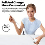65W Fast Charger With Retractable USB C Cable 2 Ports USB Type C Charger PD Quick Charge 3.0 Phone Chargers For iphone Android Car Mobile World