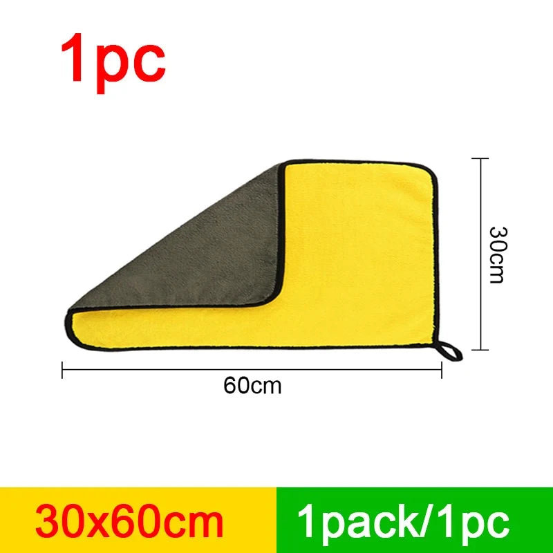 SEAMETAL Microfiber Car Wash Towel Ultra-Soft Scratch-Free Car Cleaning Towel Double-Side 400GSM Drying Cloth High Absorbency CM World
