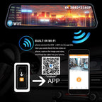 10 Inch 4K 2160P Dash Cam Wifi GPS Car Dvr Dual Lens Dashcam Stream Rear View Mirror IPS Video Drive Recorder Camera Registrar