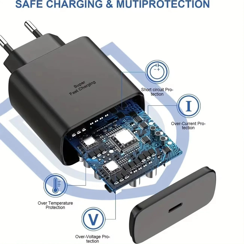 PD 45W 5A Super Fast Charger for Samsung S21 S22 S23 S24 Plus Note20 Ultra A34 A53 A54 A55 A71 A73 USB-C Quick Charging Cable 2m Car Mobile World