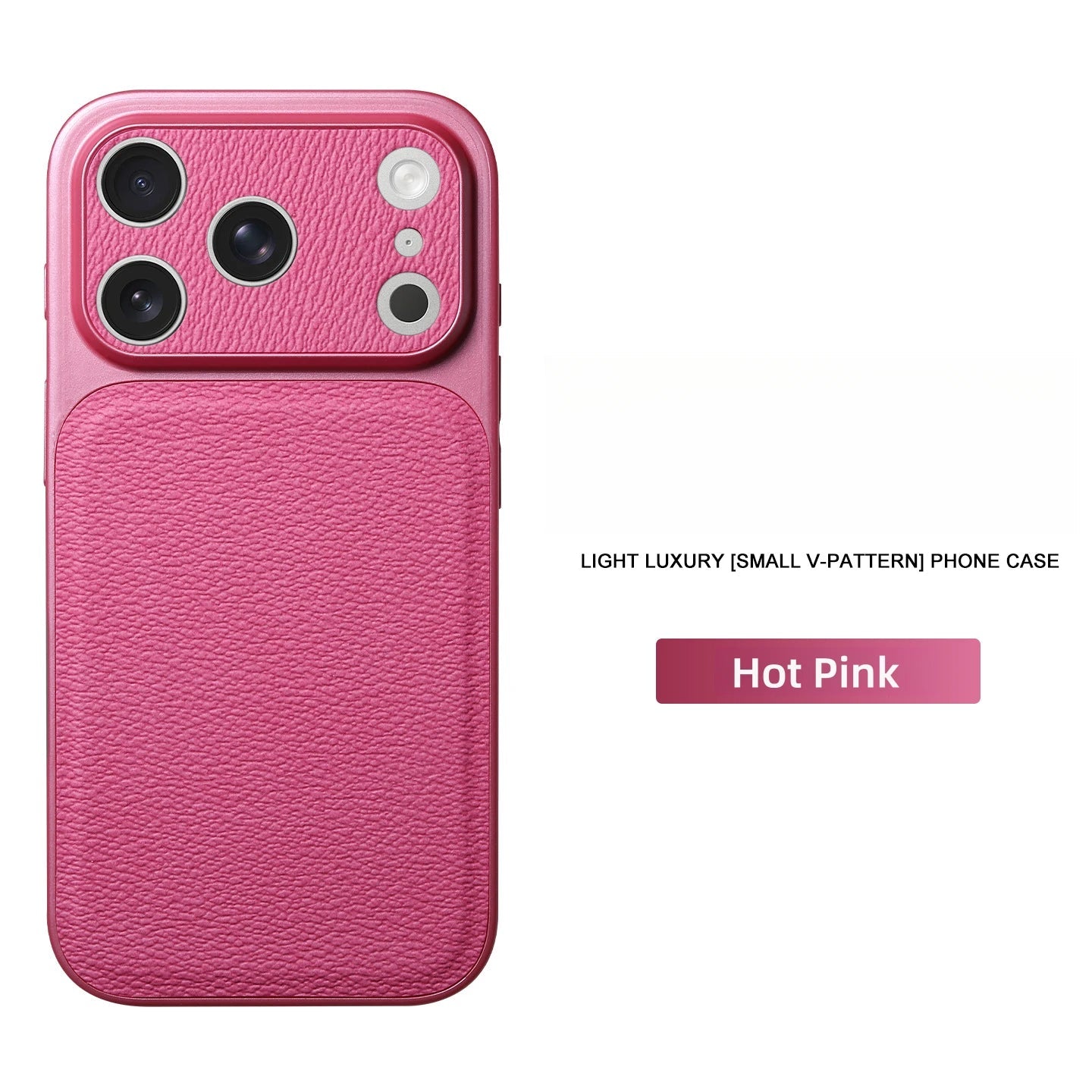 Solid Color Lychee Grain Leather Phone Case, Anti-Scratch & Shockproof Protective Cover for iPhone 17 Pro Max  16 15 14 13 Air Car Mobile World