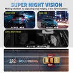 XUOIB 4CH GPS Dash Cam I9pro-wb Front 4K/2K+3*1080P for Car 360 DVR Camera 24H Parking Mode WiFi Video Recorder IR Night Vision Car Mobile World