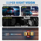 XUOIB 4CH GPS Dash Cam I9pro-wb 4‘’ Touch Screen Front 4K/2K+3*1080P for Car 360 DVR Camera 24H Parking Mode WiFi Night Vision