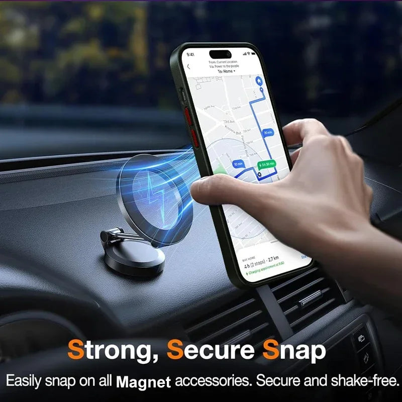 Magnetic Mobile Phone Case with Stand for iPhone 17 16 Pro Max 15 14 Plus 13 12 11 Translucent Cover with Kickstand Car Mobile World