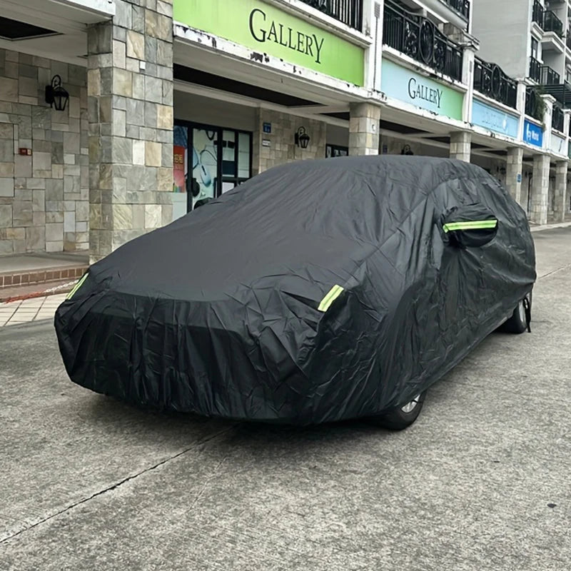 Car Cover Outdoor Protection Exterior Sun Snow UV Covers SUV Sedan Auto Sunshade Dustproof Waterproof Black Silver Car Mobile World