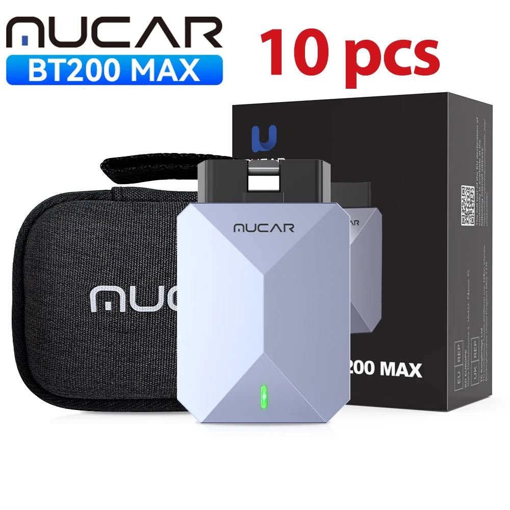 Lifetime Free Update MUCAR BT200 Max OBD2 Scanner AI Assisted CAN FD Bi-directional  All System Diagnostic Tool 15 Reset