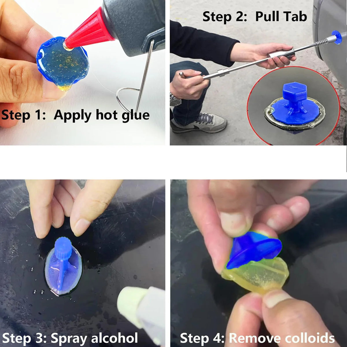 Dent Repair Kit, 2 in 1 Dent Puller Paintless Dent Repair with T-bar Dent Removal Kit,for Repairing Small Dents, Hail Damage