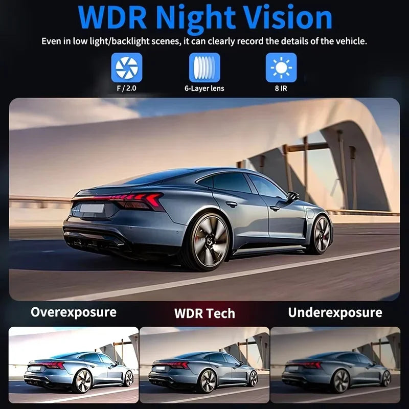Car Dash Cam 3/4 Channel 360° 1080P HD 4 Lens DVR Camera Night Vision G‑Sensor 24H Parking Motion Loop Record Detection Recorder