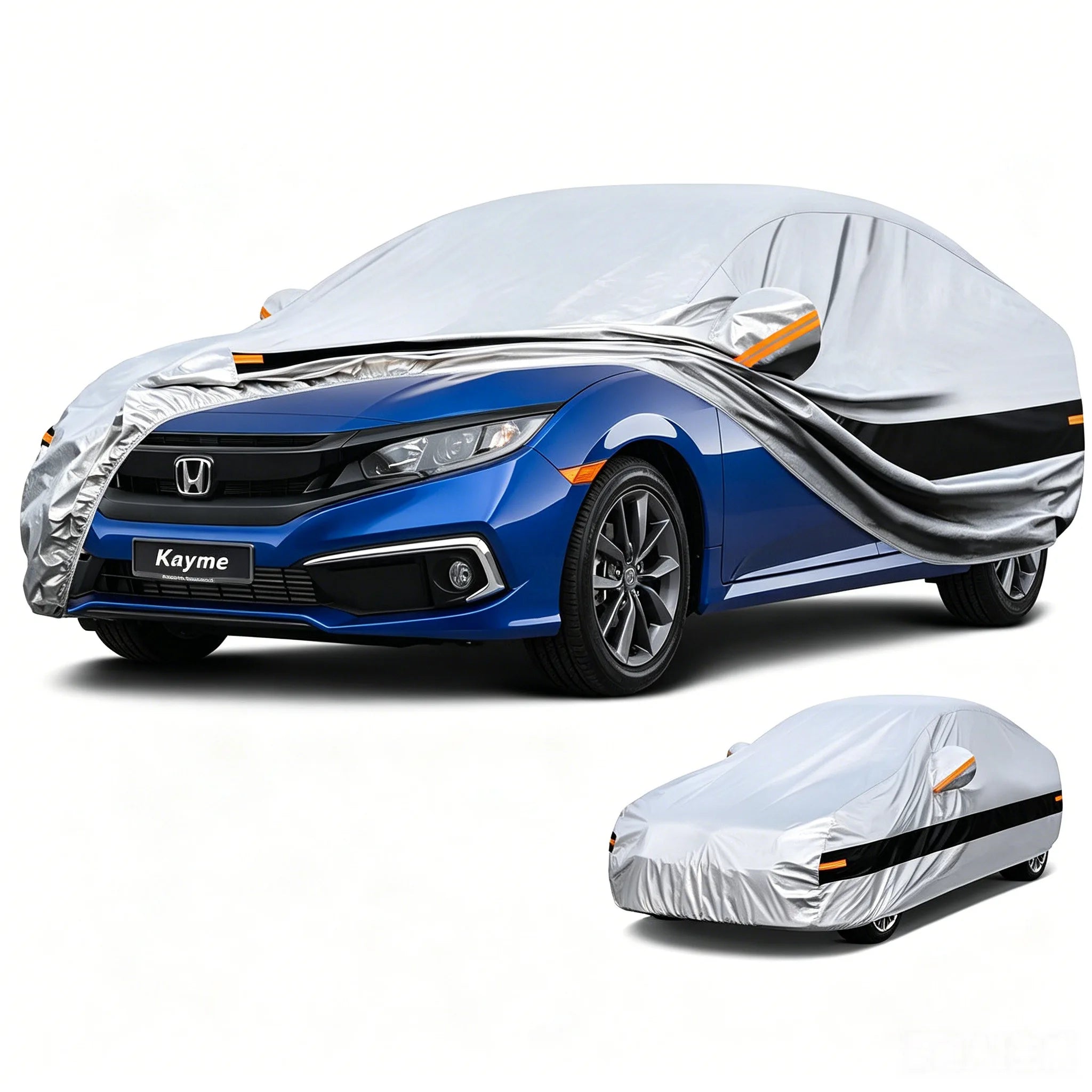 Kayme 10 Layer Car Cover All Weather 100% Waterproof Outdoor Car Covers Rain Snow UV Dust Protection For Sedan/Suv/Hattchback Car Mobile World
