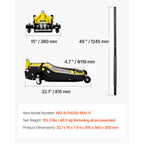 SucceBuy Low Profile Floor Jack 4 Ton Capacity with Dual Pistons Lift Pump Hydraulic Trolley Car Lift for Sport Utility Vehicle
