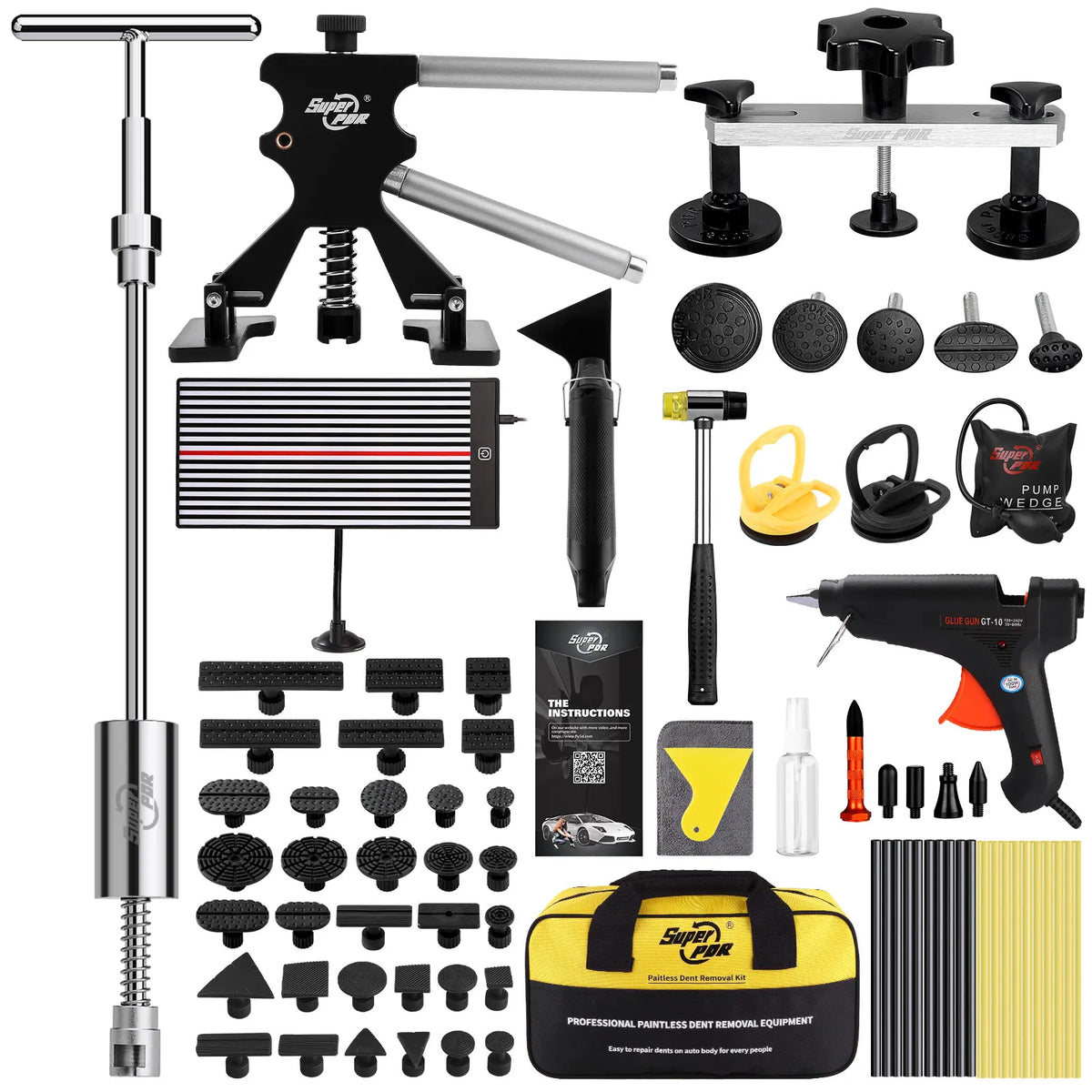 Super PDR Car Repair Tool Body Repair Tool Remove Dents Puller Repair Car For Dents Kit Inspection Products Diagnostic Tools