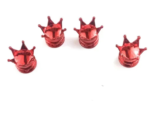 4Pcs Car Universal Crown Valve Caps Dustproof Waterproof Wheel Valve Cover Air Car Motorcycle Tyre Rim Cap Car Trim Valve Cap